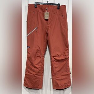 Patagonia Women's Large Insulated Powder Town Snow Pants Burl Red Rust NWT